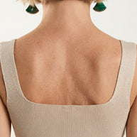 Blusa Top Livia | Punto Ribbed | Beige Perla