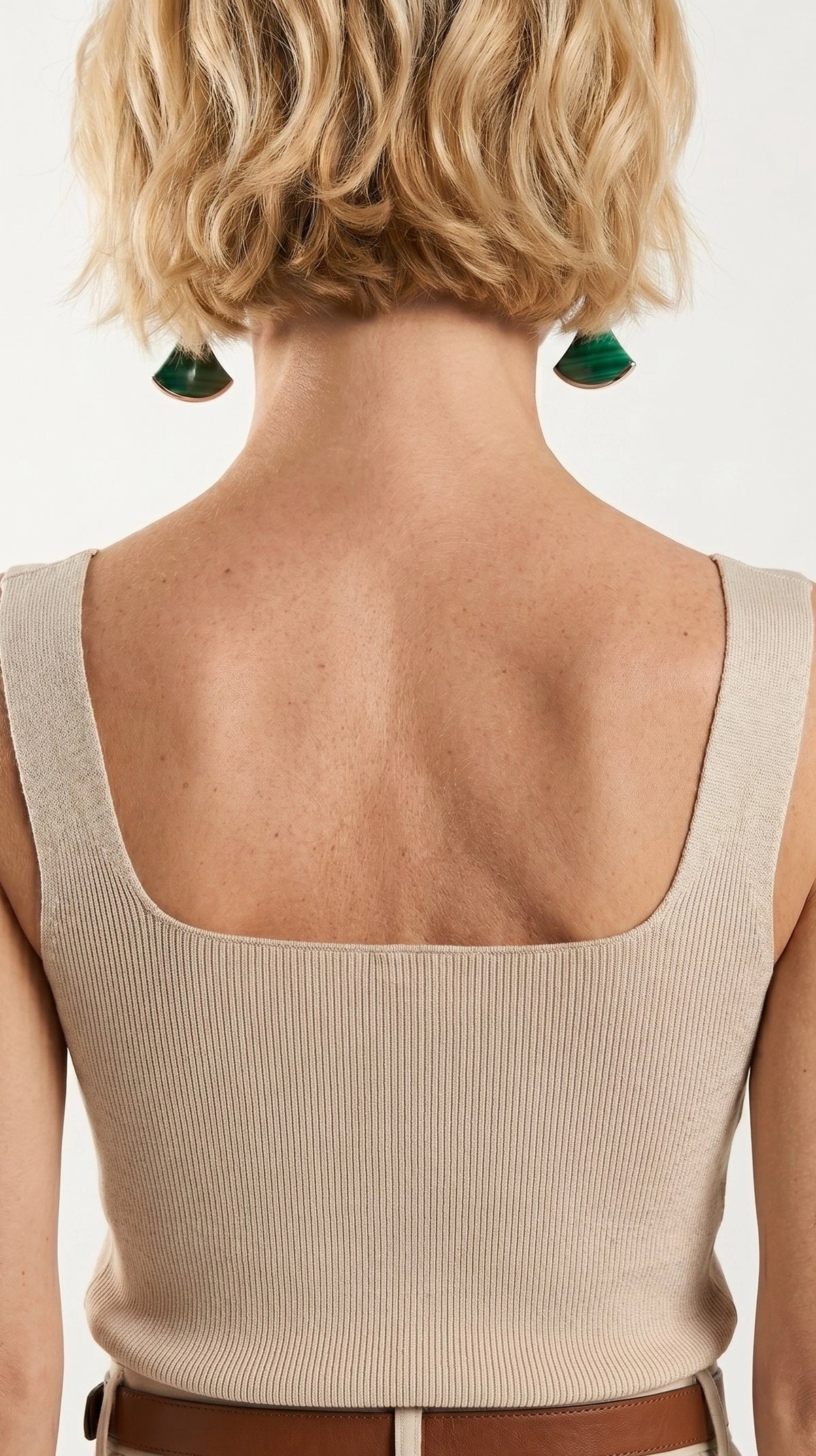 Blusa Top Livia | Punto Ribbed | Beige Perla