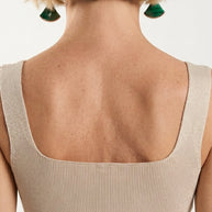 Blusa Top Livia | Punto Ribbed | Beige Perla