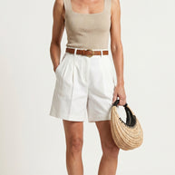 Blusa Top Livia | Punto Ribbed | Beige Perla