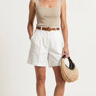 Blusa Top Livia | Punto Ribbed | Beige Perla