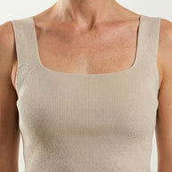 Blusa Top Livia | Punto Ribbed | Beige Perla