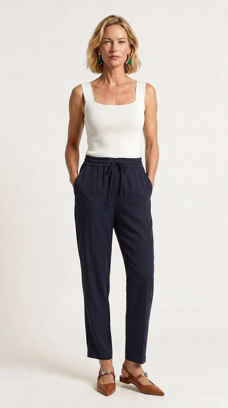 Blusa Top Livia | Punto Ribbed | Blanco Marfil