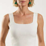 Blusa Top Livia | Punto Ribbed | Blanco Marfil