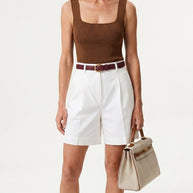 Blusa Top Livia | Punto Ribbed | Marrón Avellana