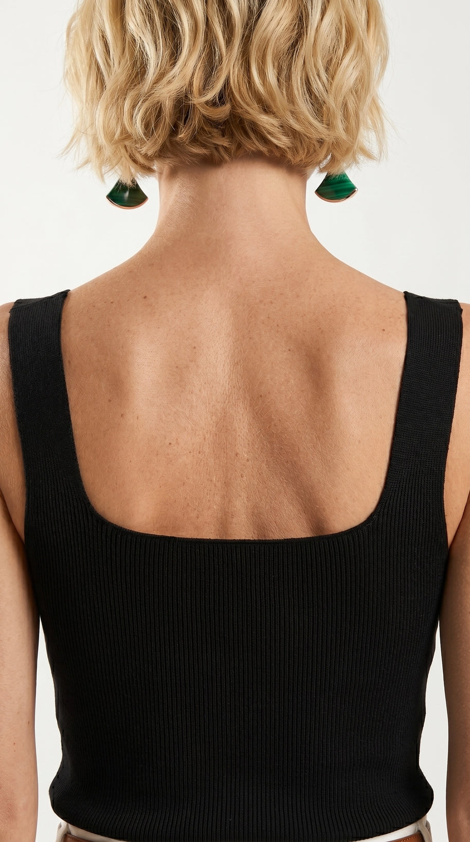 Blusa Top Livia | Punto Ribbed | Negro Clásico