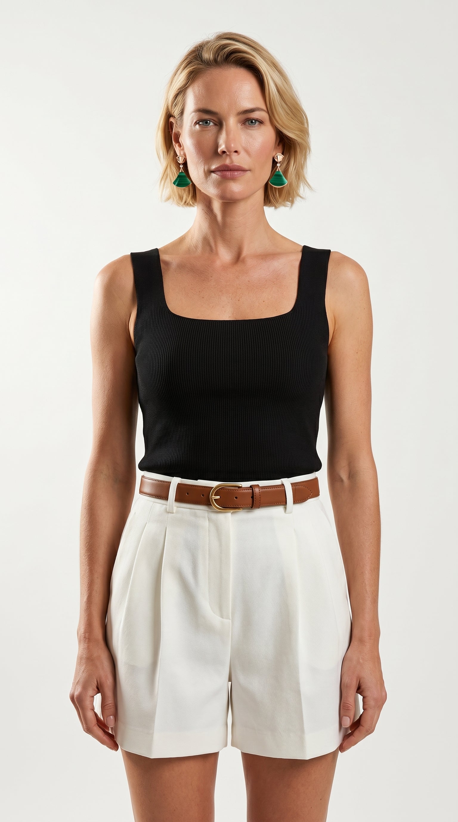 Blusa Top Livia | Punto Ribbed | Negro Clásico