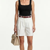 Blusa Top Livia | Punto Ribbed | Negro Clásico