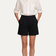 Bermuda Riviera Tiro Alto | Pantalón Corto Elegante  | Negro Clásico