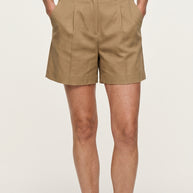 Bermuda Riviera Tiro Alto | Pantalón Corto Elegante | Arena Khaki