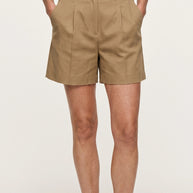 Bermuda Riviera Tiro Alto | Pantalón Corto Elegante | Arena Khaki