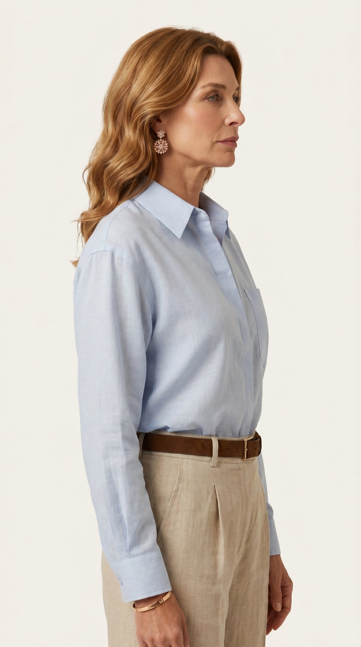 Camisa de Lino Lis | Azul Empolvado