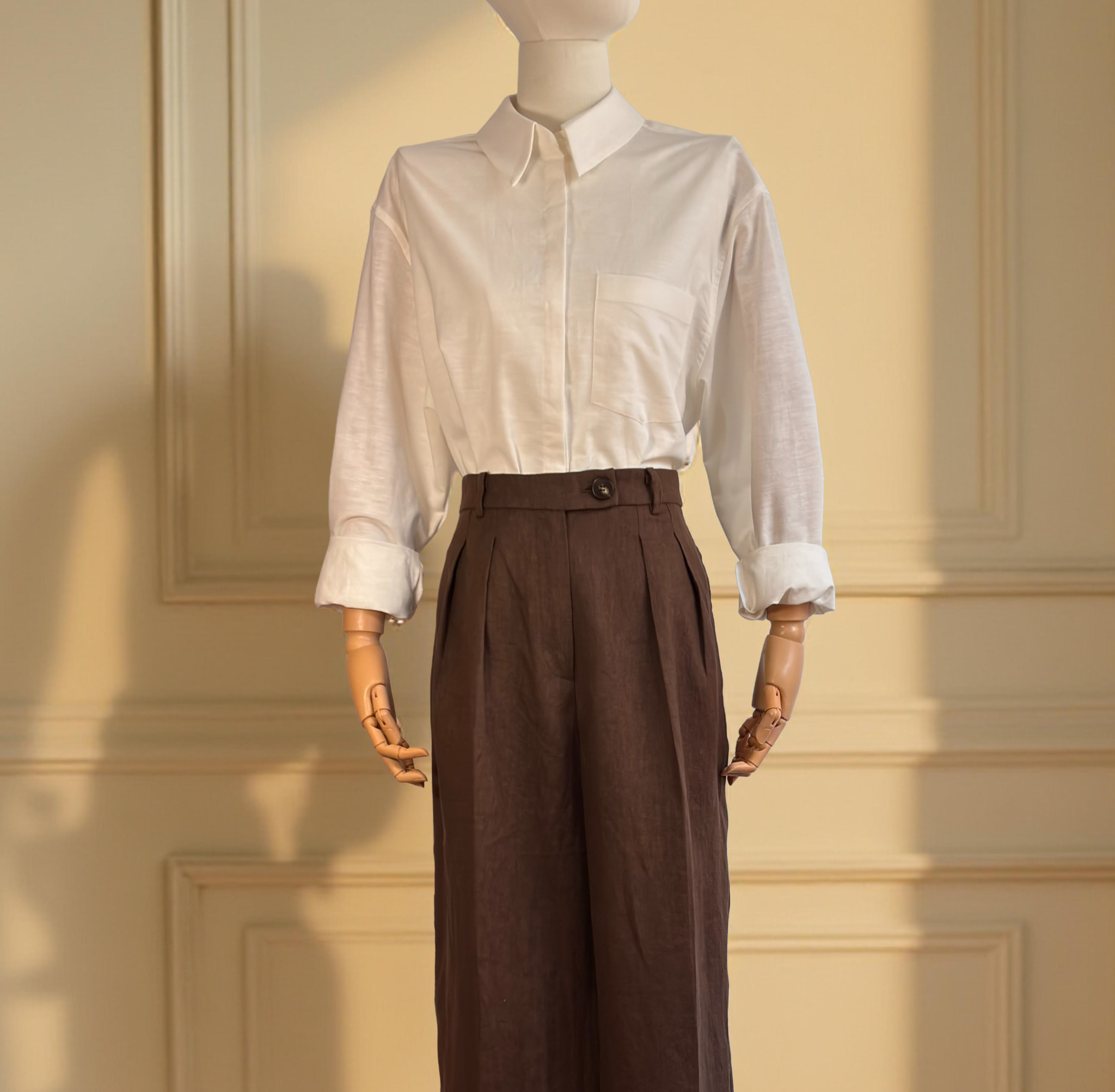 CAMISA DE LINO LIS BLANCO ÉCRU