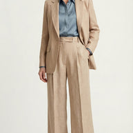 Traje Clásico de Lino Puro Estelle | Beige Perla