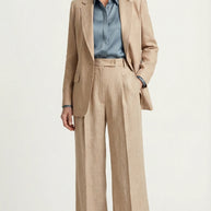 Traje Clásico de Lino Puro Estelle | Beige Perla