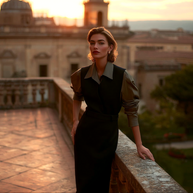 FALDA MIDI ARISTEA NEGRO CLÁSICO