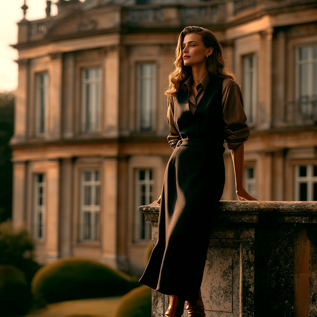 FALDA MIDI ARISTEA NEGRO CLÁSICO