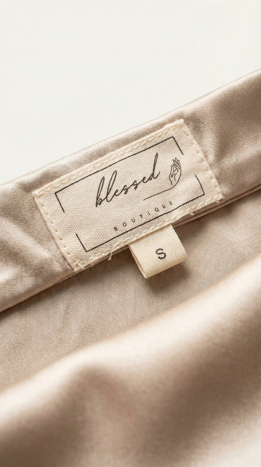 Falda Satinada Midi Claire | Marfil Champagne