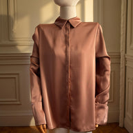 CAMISA MORGANITA DE CETIM ROSA PÁLIDO