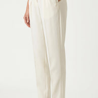 Pantalón Ágata | Sastrería Recta de Cintura Alta | Blanco Marfil