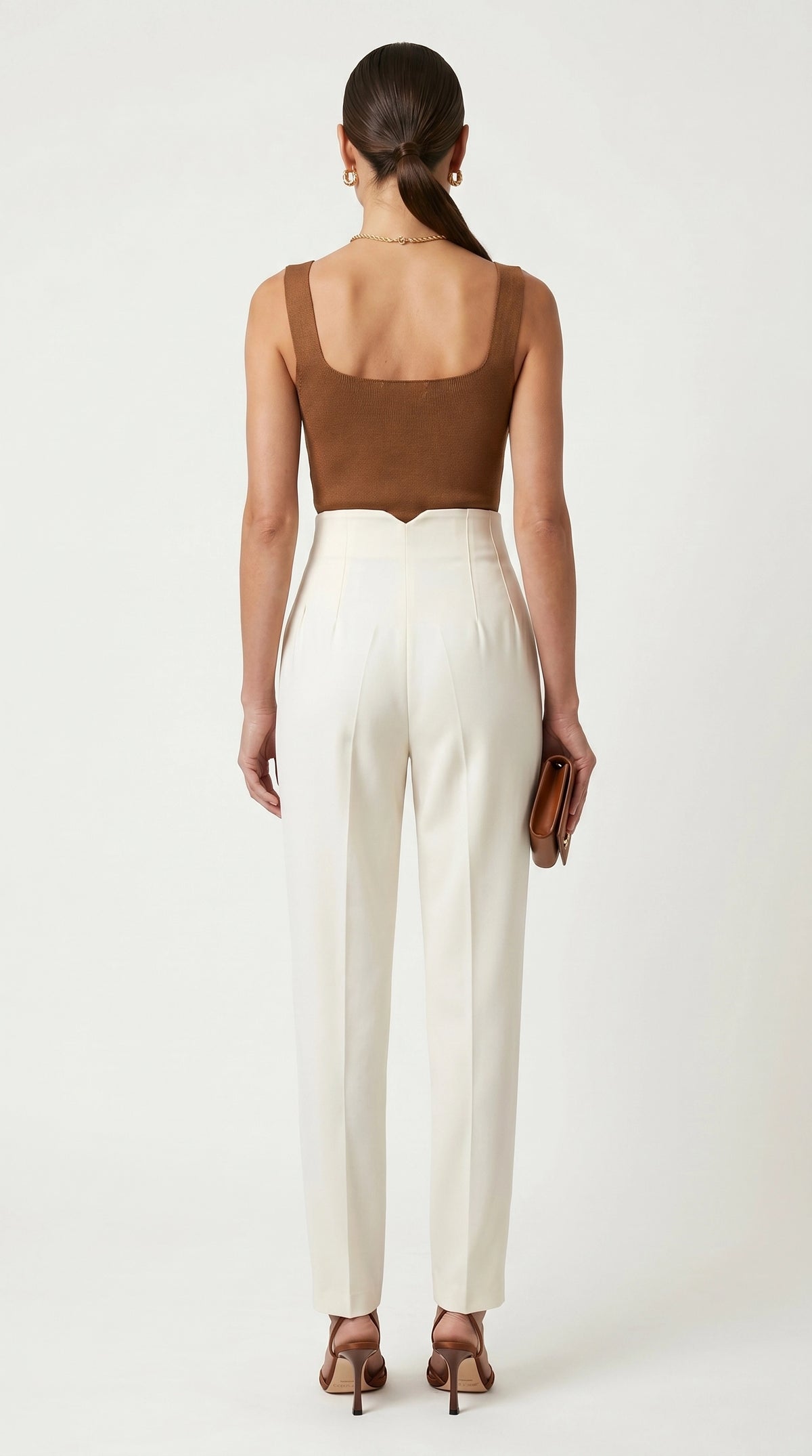 Pantalón Ágata | Sastrería Recta de Cintura Alta | Blanco Marfil