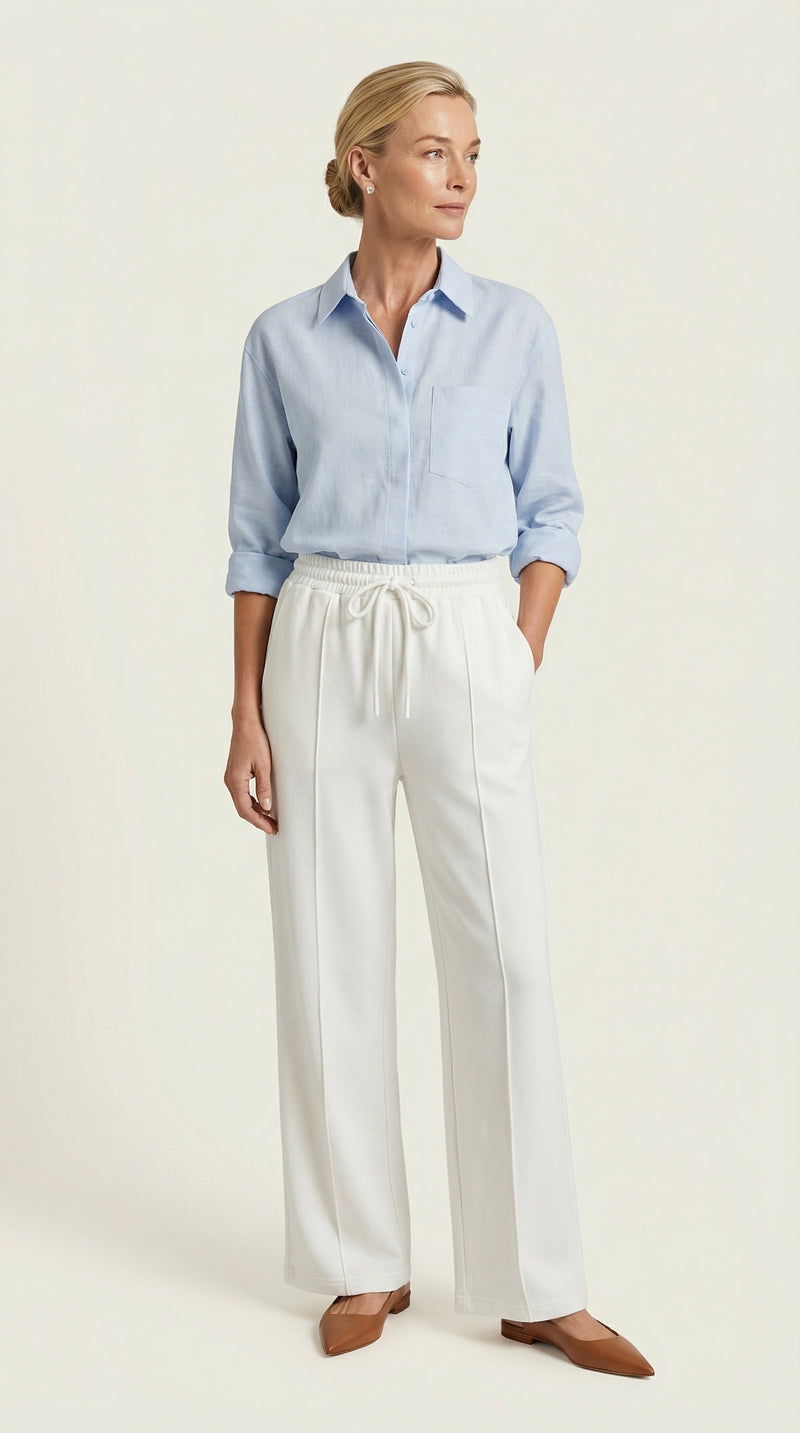 Pantalón Largo Siena Sport-Chic | Blanco Cloud