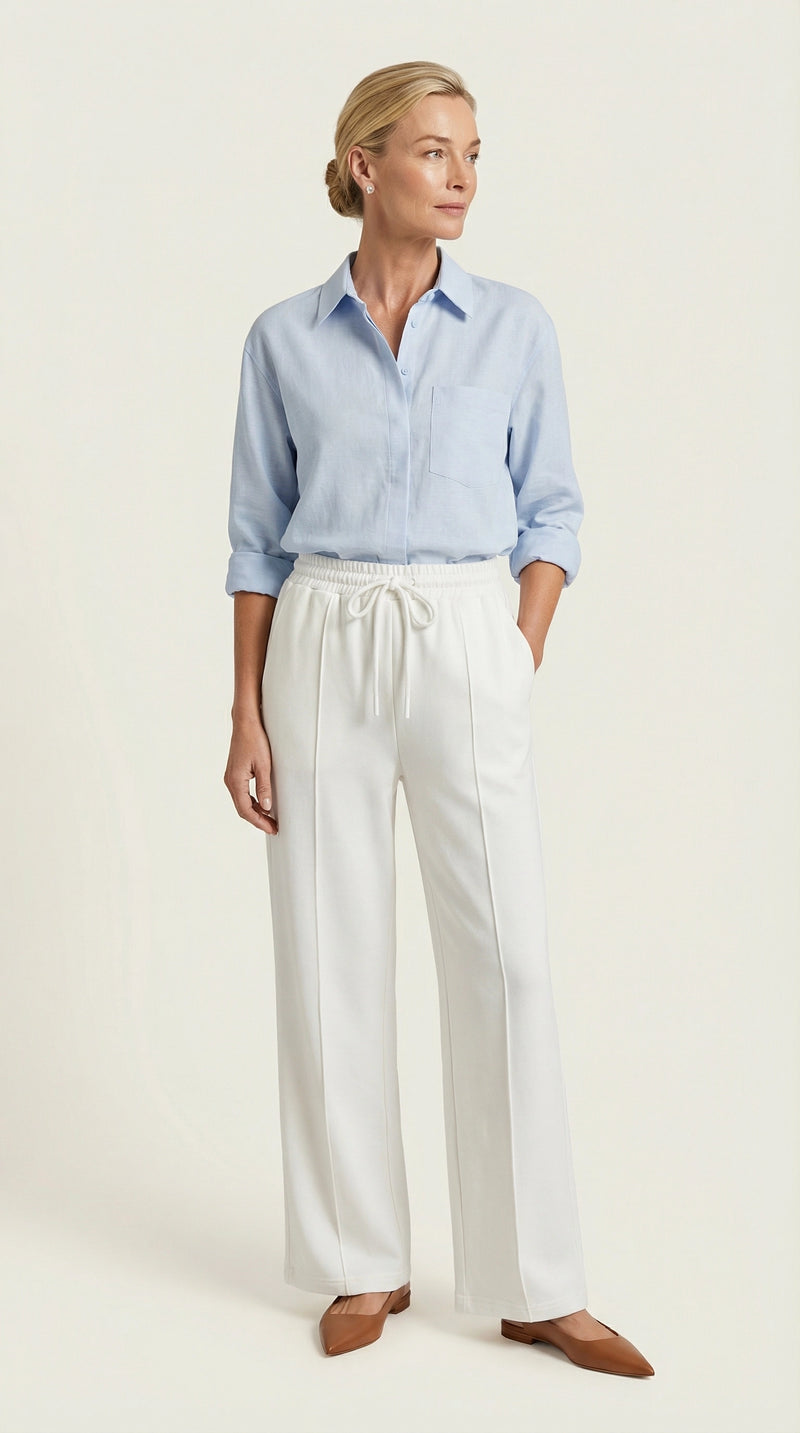 Pantalón Largo Siena Sport-Chic | Blanco Cloud