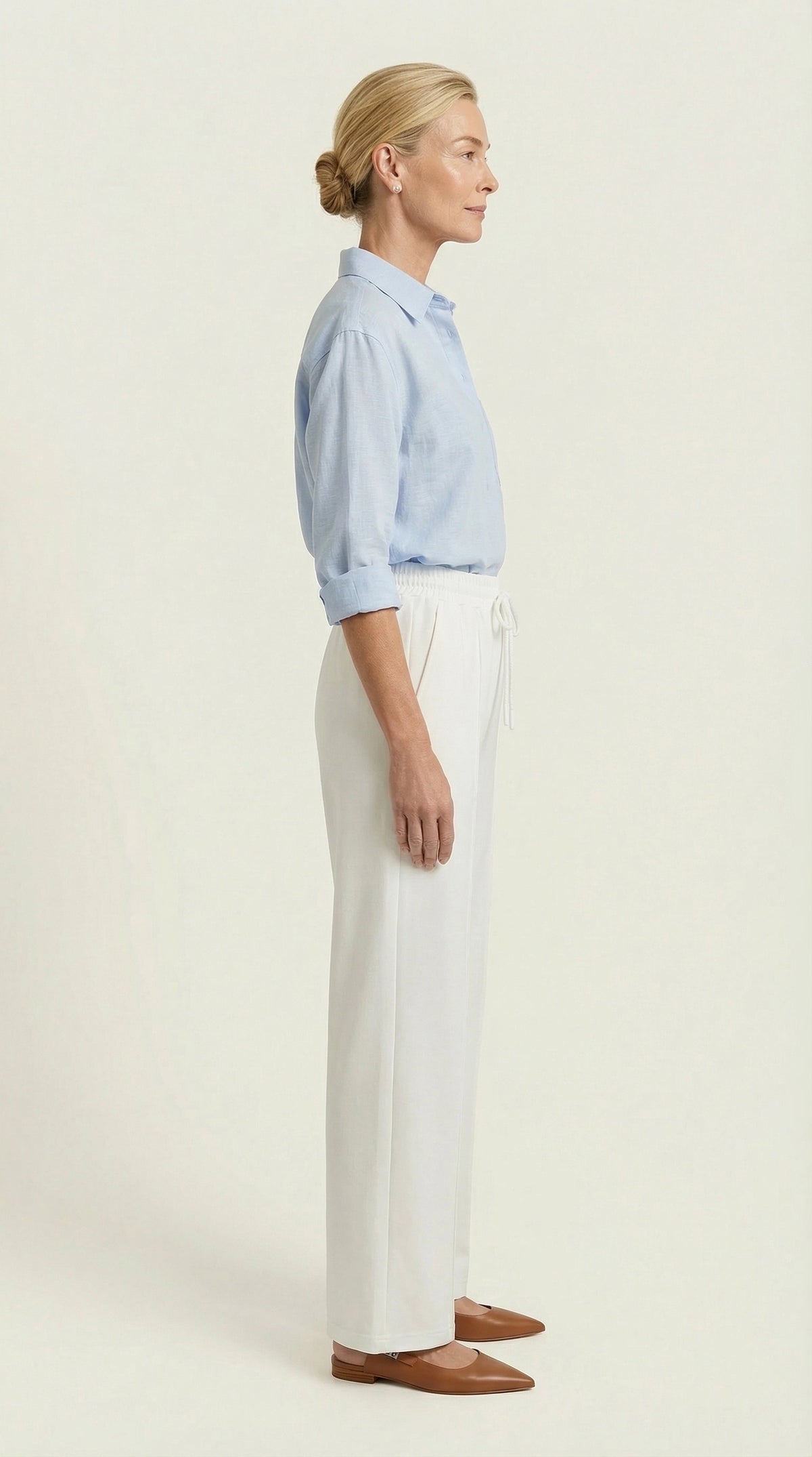 Pantalón Largo Siena Sport-Chic | Blanco Cloud
