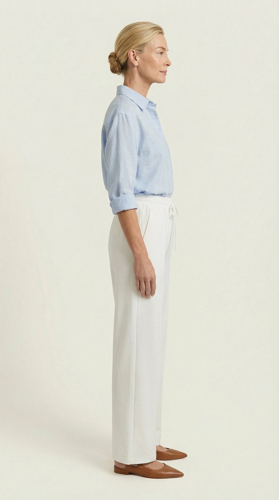 Pantalón Largo Siena Sport-Chic | Blanco Cloud