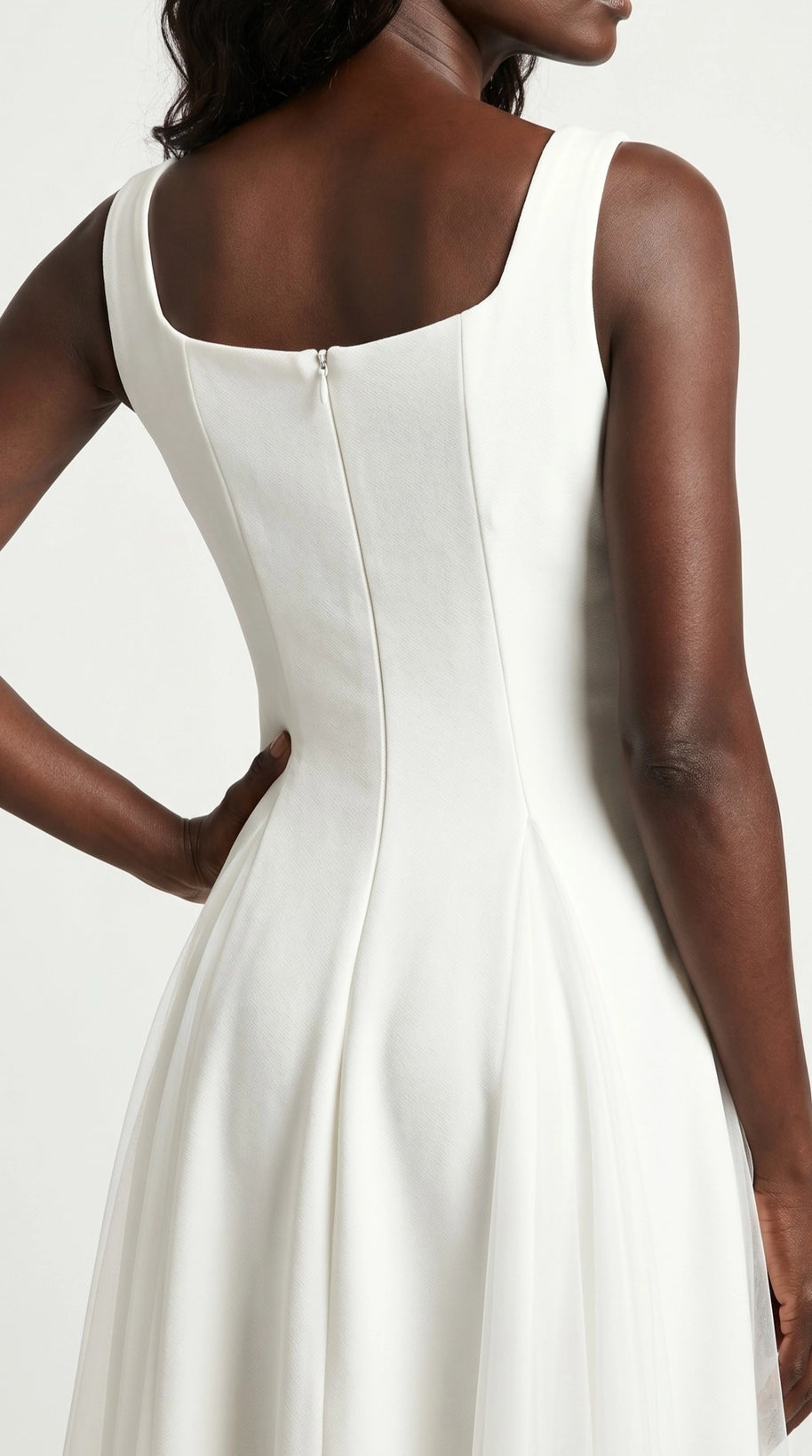 Vestido de fiesta midi Aurora | Blanco Clásico