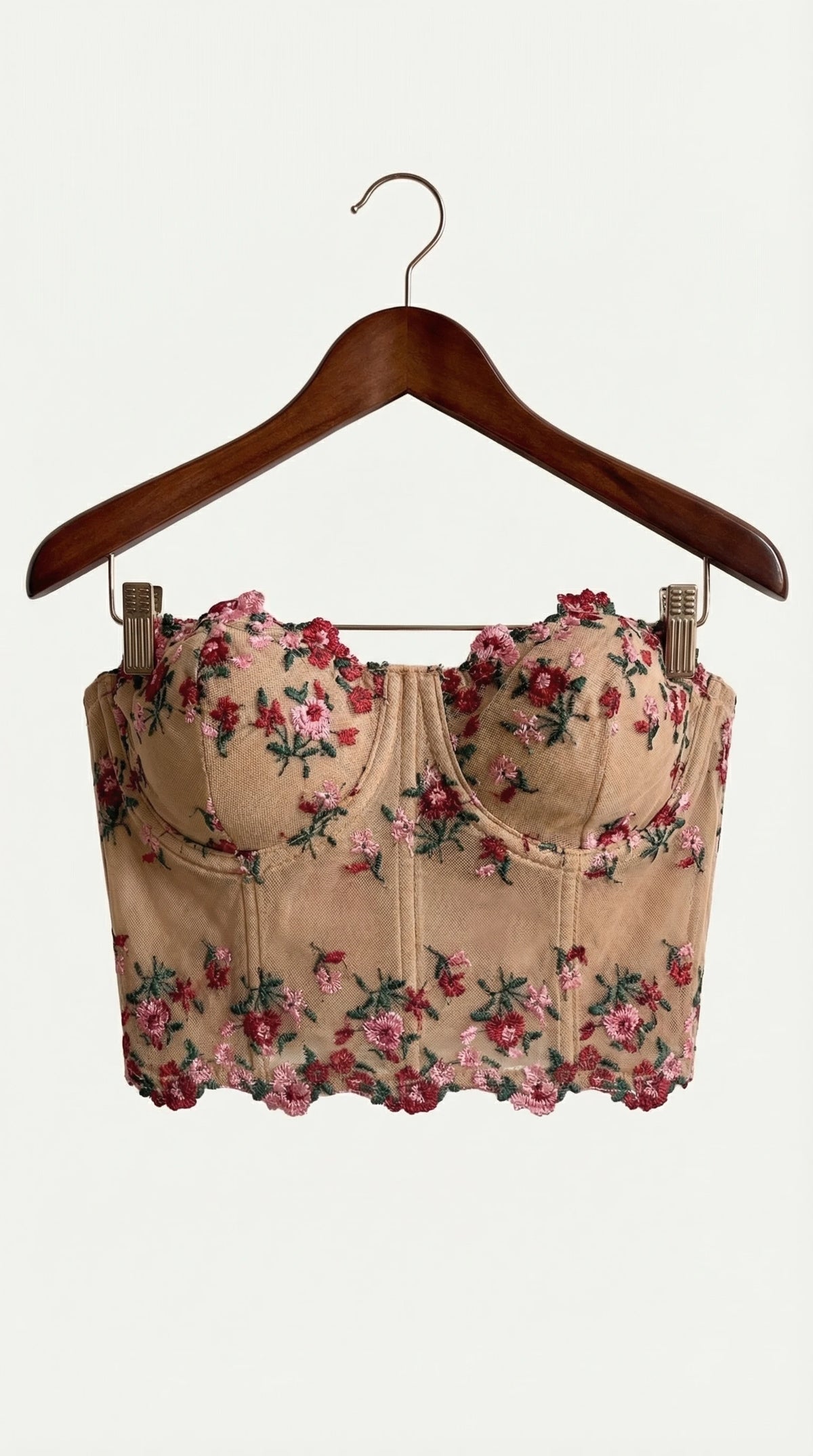 Top Corset Margot | Encaje y Bordado Floral
