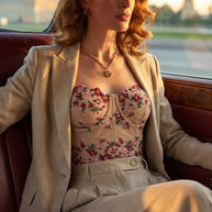 Top Corset Margot | Encaje y Bordado Floral