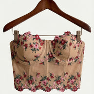 Top Corset Margot | Encaje y Bordado Floral