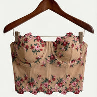 Top Corset Margot | Encaje y Bordado Floral