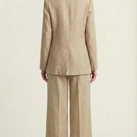 Traje Clásico de Lino Puro Estelle | Beige Perla
