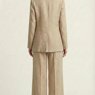 Traje Clásico de Lino Puro Estelle | Beige Perla