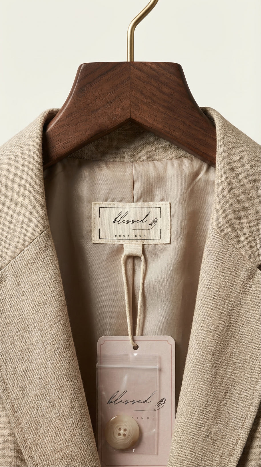 Traje Clásico de Lino Puro Estelle | Beige Perla