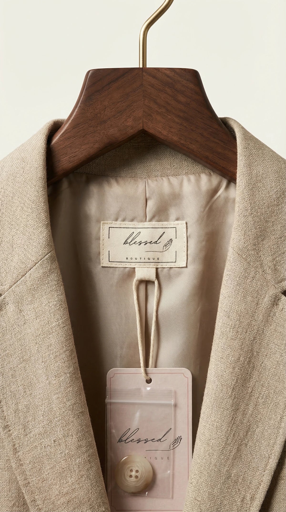 Traje Clásico de Lino Puro Estelle | Beige Perla