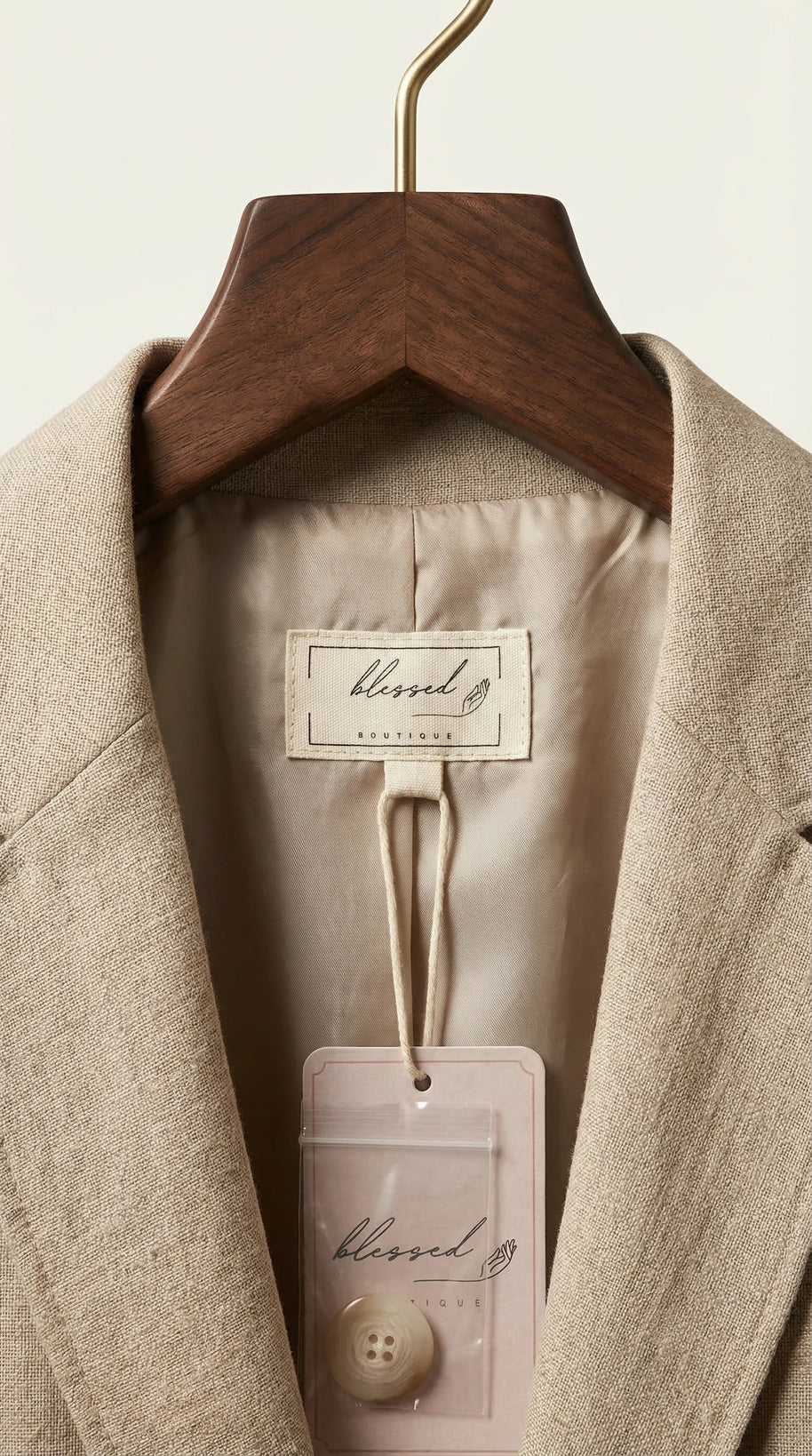 Traje Clásico de Lino Puro Estelle | Beige Perla