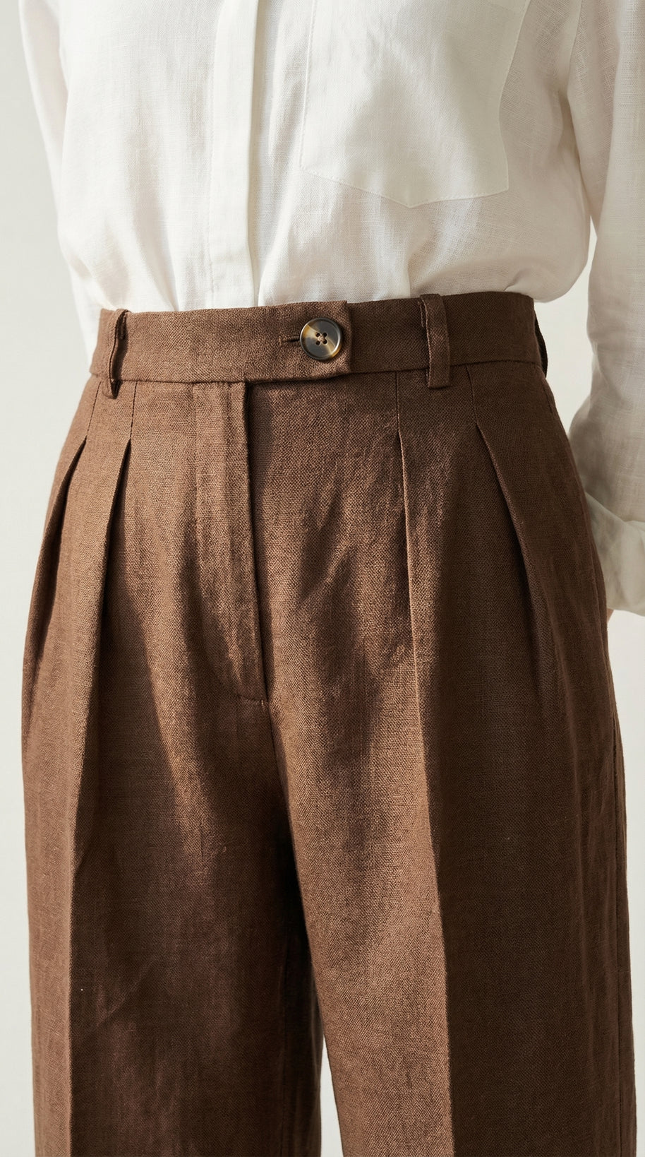 Traje Clásico de Lino Puro Estelle | Marrón Avellana