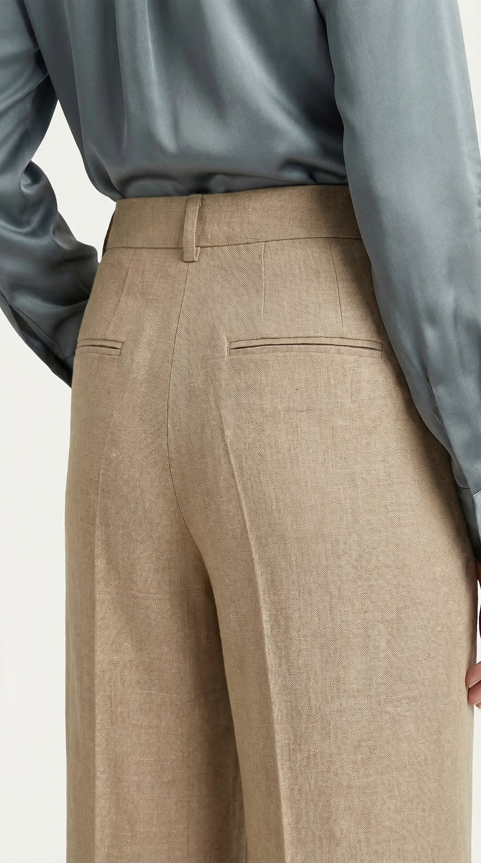 Traje Clásico de Lino Puro Estelle | Beige Perla