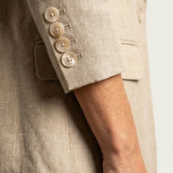 Traje Clásico de Lino Puro Estelle | Beige Perla