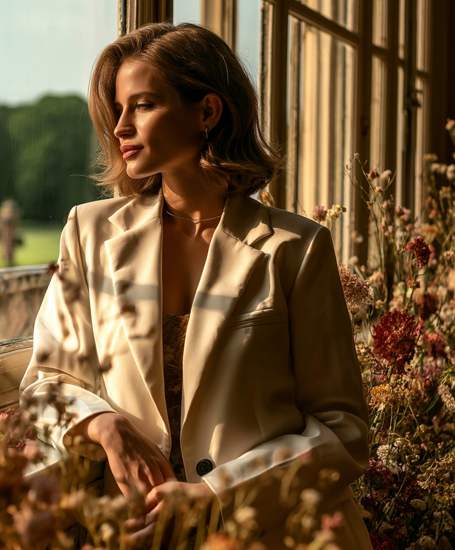 BLAZER SASTRE ÉLISE BEIGE CREMA