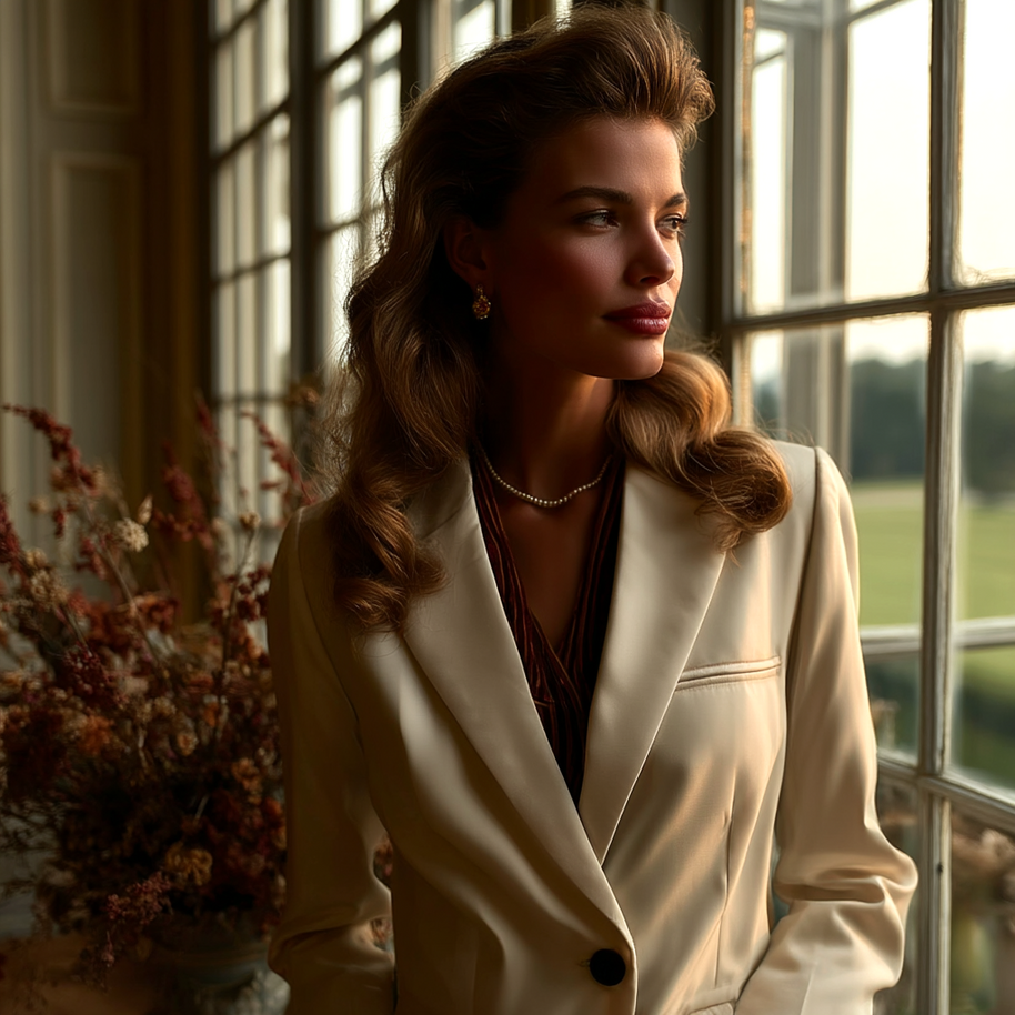 BLAZER SASTRE ÉLISE BEIGE CREMA