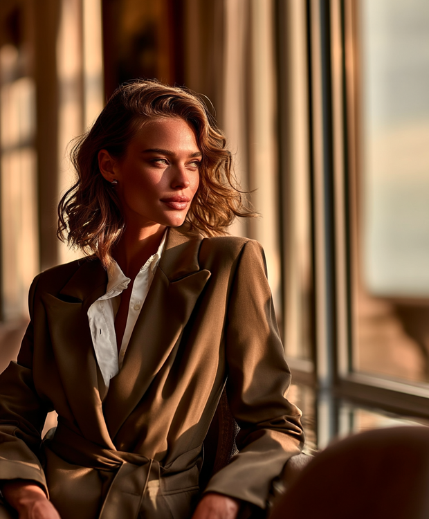 BLAZER CON CINTURÓN VERONA CAFÉ MOCA