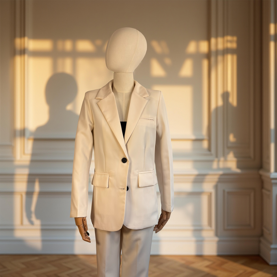 BLAZER SASTRE ÉLISE BEIGE CREMA