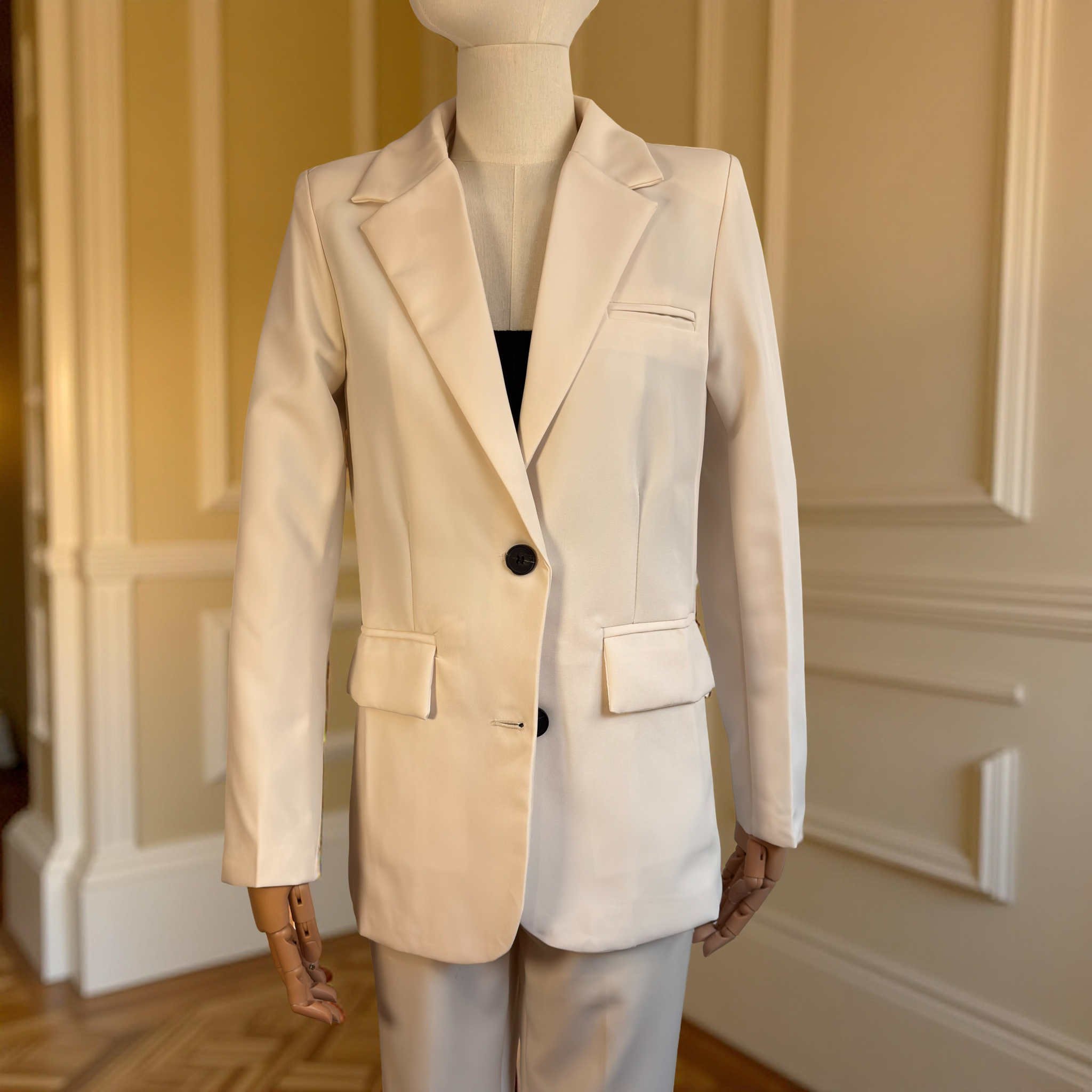 BLAZER SASTRE ÉLISE BEIGE CREMA