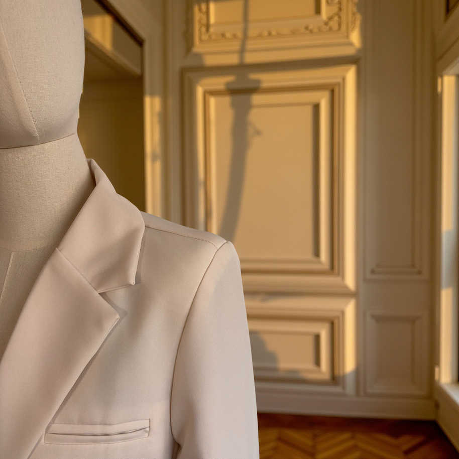 BLAZER SASTRE ÉLISE BEIGE CREMA