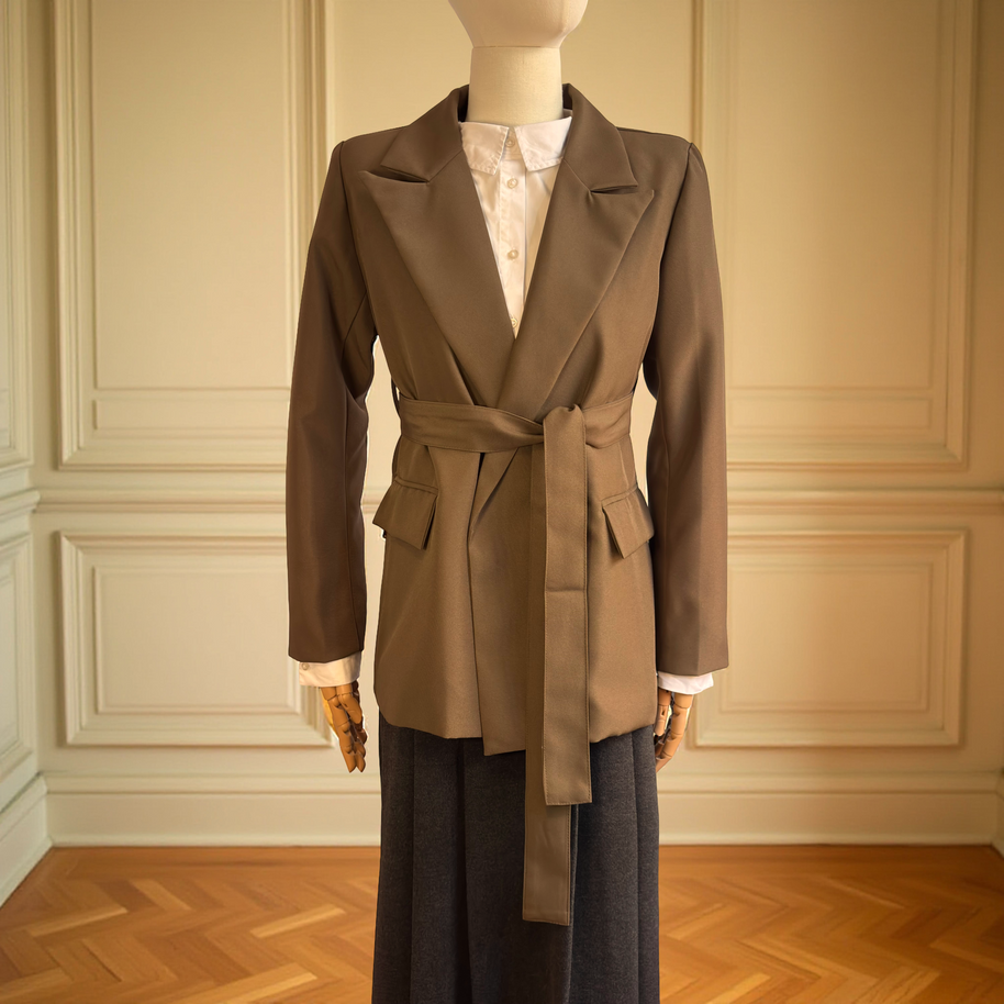 BLAZER CON CINTURÓN VERONA CAFÉ MOCA