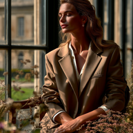 BLAZER SASTRE ÉLISE NUDE CARAMELO